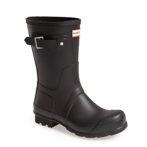 Hunter Original Short Waterproof Rain Boots Black Men's NEW IN BOX